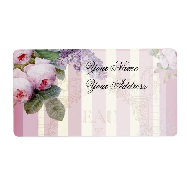 Vintage Roses and Lilac Label (Front)