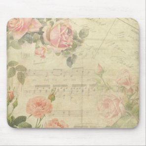 Vintage Roses and Music Mousepad
