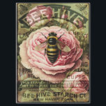 Vintage Roses and Queen Bee Decoupage Tissue Paper<br><div class="desc">Vintage queen bee and pink roses with "Bee Hive" vintage ad from the Bee Hive Starch Company. Perfect for arts,  crafts,  furniture decoupage,  scrapbooking,  junk journaling and much more!</div>