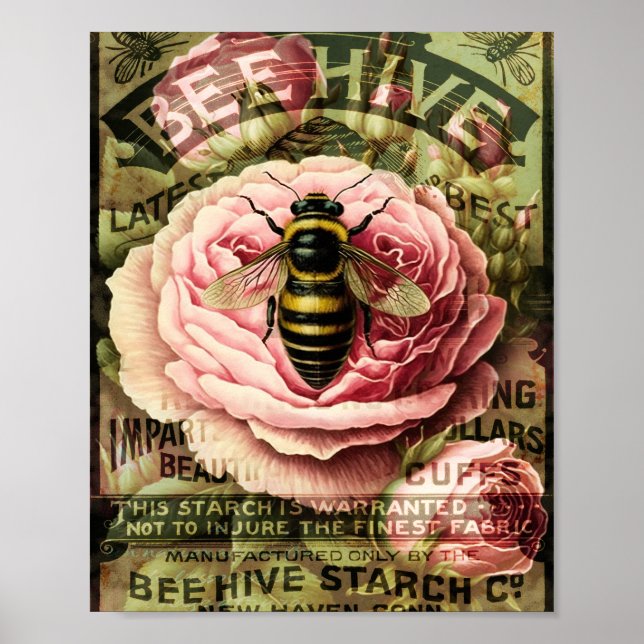 Vintage Roses and Queen Bee  Poster (Front)
