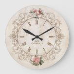Vintage Roses Antique French Wall Clock at Zazzle