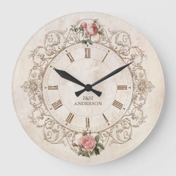 Vintage Roses Antique French Wall Clock by BluePlanet at Zazzle