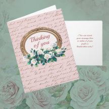 Vintage Roses Antique Lettering Thinking of You