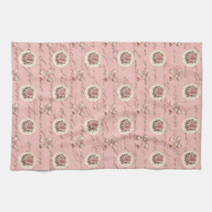 Vintage Roses Antique Letters Kitchen Towel