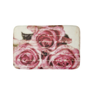 Vintage Roses Bath Mat