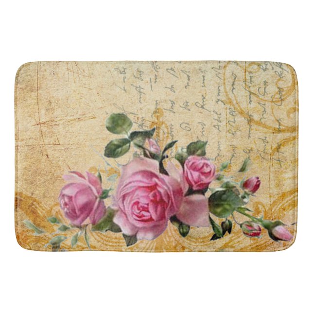 Vintage Roses Bathroom Mat (Front)