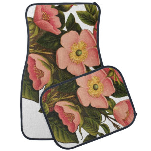 Vintage Roses Beautiful Pink Botanical Car Floor Mat