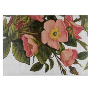 Vintage Roses Beautiful Pink Botanical Cutting Board