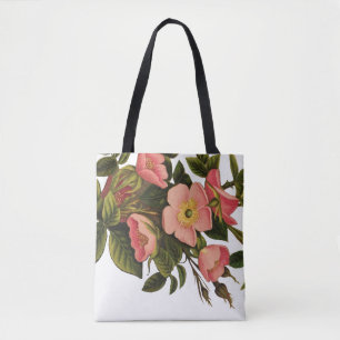 Vintage Roses Beautiful Pink Botanical Tote Bag