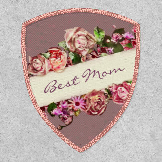 Vintage Roses Best Mom Elegant Custom Mother's Day Patch