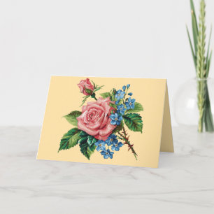 Vintage Roses Birthday Greeting Card