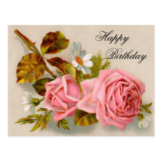 Victorian Birthday Postcards & Postcard Template Designs