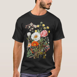 Vintage roses Botanical Floral wild Flower  T-Shirt