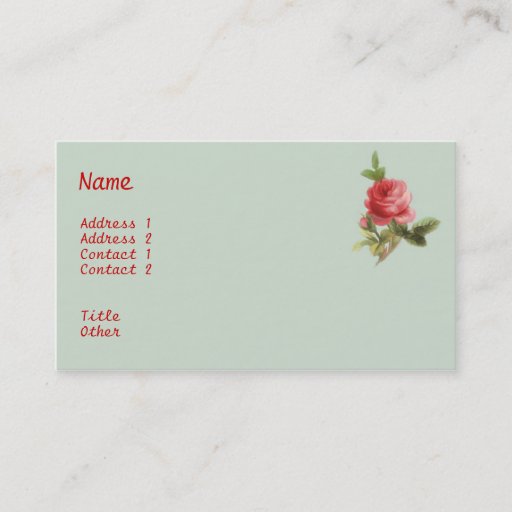 Customizable Vintage Roses Business Card