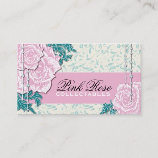 Customizable Vintage Roses Business Cards