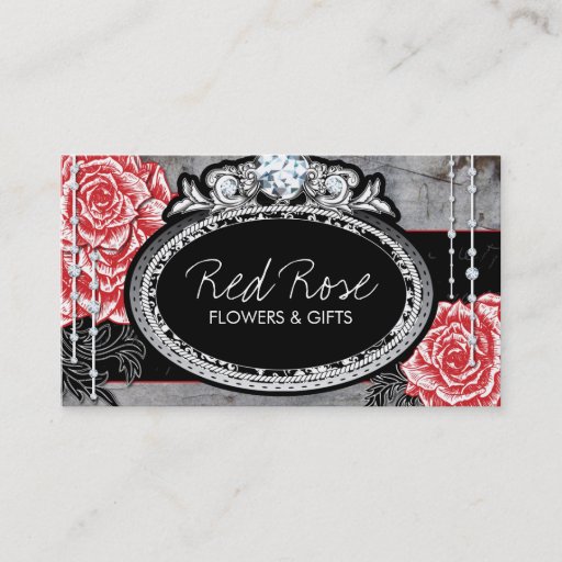 Customizable Vintage Roses Business Cards
