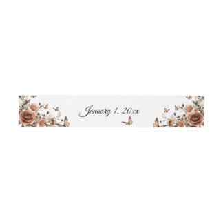 Vintage Roses & Butterflies Wedding Invitation Belly Band