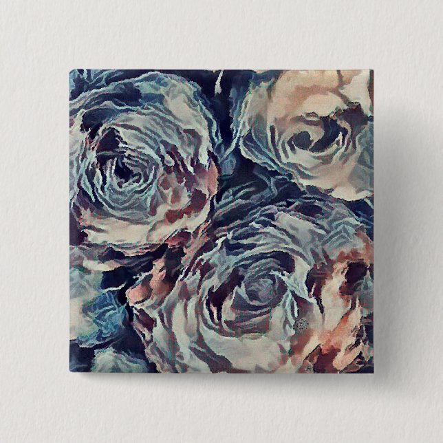 Vintage roses button (Front)