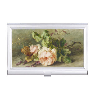 Vintage Roses by Margaretha Roosenboom Business Card Case