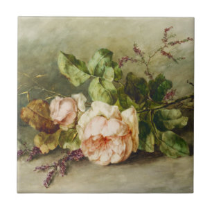 Vintage Roses by Margaretha Roosenboom Ceramic Tile