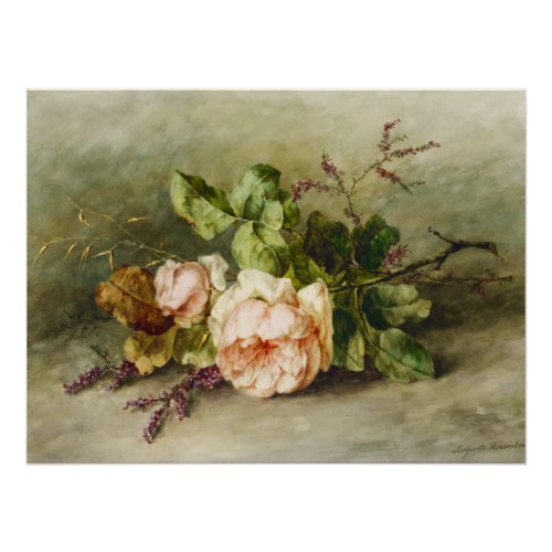 Vintage Roses by Margaretha Roosenboom Poster