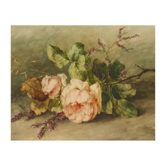 Vintage Roses by Margaretha Roosenboom Wood Wall Art (Front)