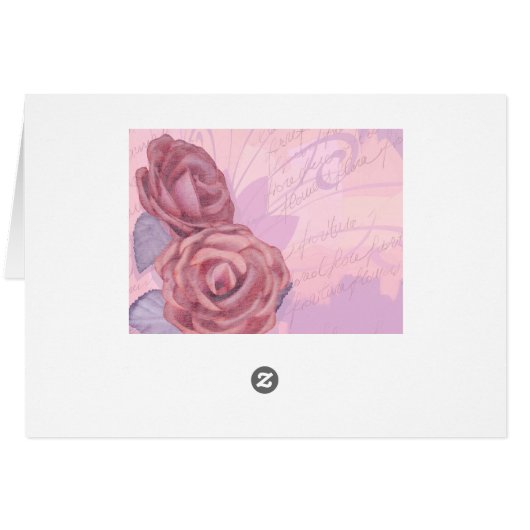 Vintage roses, card (Back Horizontal)