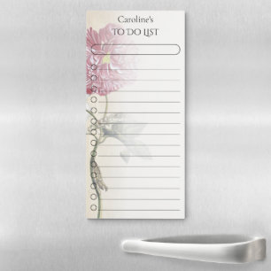 Vintage Roses Caterpillar Botanical Maria Merian Magnetic Notepad