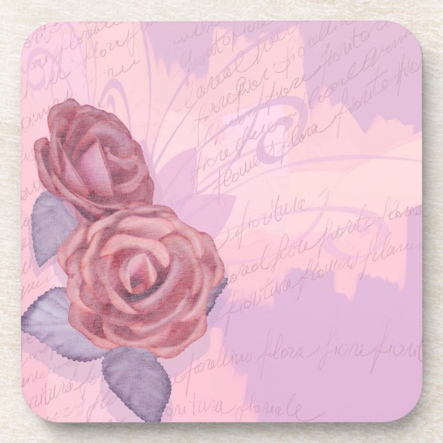 Vintage roses, coaster (Front)
