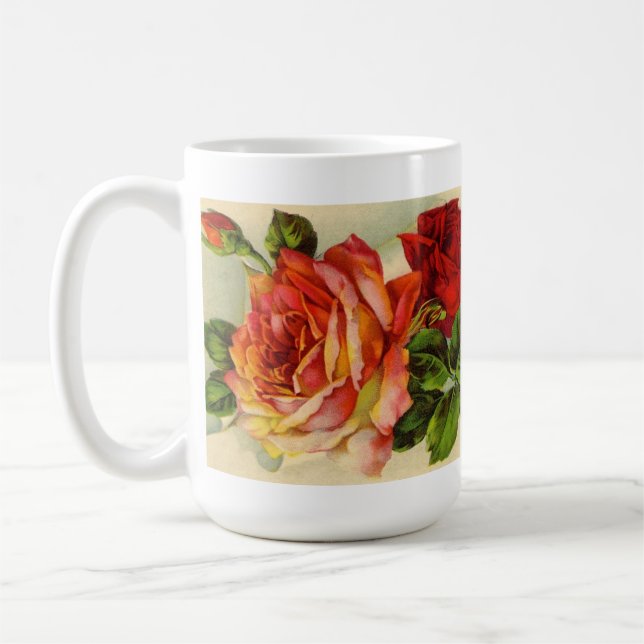 Vintage Roses Coffee Mug (Left)