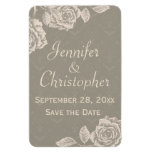 Vintage Roses Cream On Dusty Gray Save The Date Magnet at Zazzle