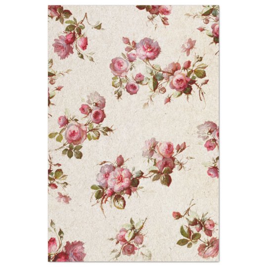 Vintage Roses Decoupage Tissue Paper