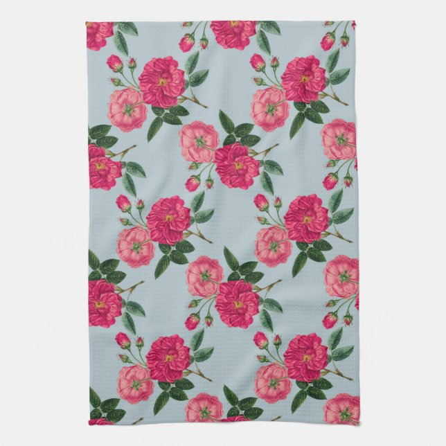 Vintage Roses Design Kitchen Towel (Vertical)