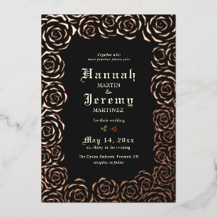 Vintage Roses Elegant Rose Foil Invitation