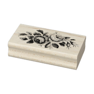 Vintage Roses Embellishment Rubber Art Stamp