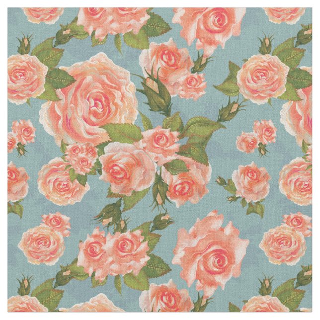 Vintage Roses Fabric (Close Up)