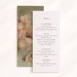 Vintage Roses Fine Art Wedding Menu caRD