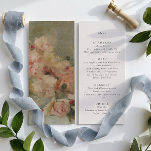 Vintage Roses Fine Art Wedding Menu caRD