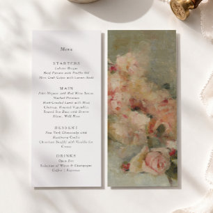 Vintage Roses Fine Art Wedding Menu caRD