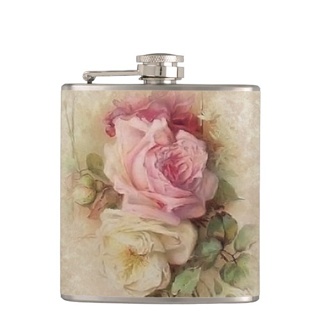 Vintage Roses Flask (Front)