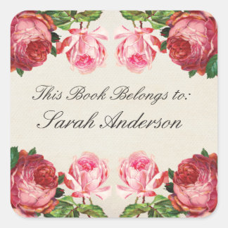 Vintage Roses Floral Book plate Stickers