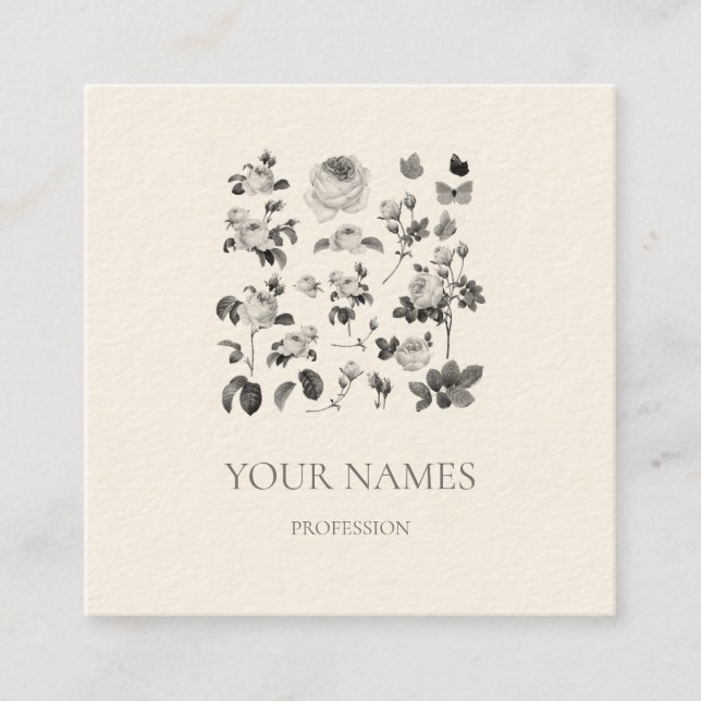 VINTAGE ROSES FLORAL BUSINESS CARD (Front)