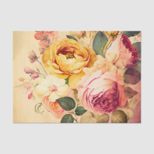 VINTAGE ROSES floral decoupage paper