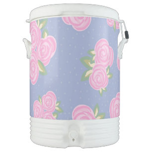 Vintage roses floral pattern beverage cooler