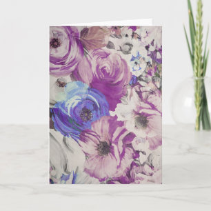Vintage Roses Floral Pattern Illustration Card