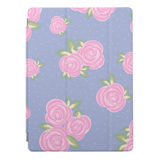Vintage roses floral pattern iPad pro cover (Front)