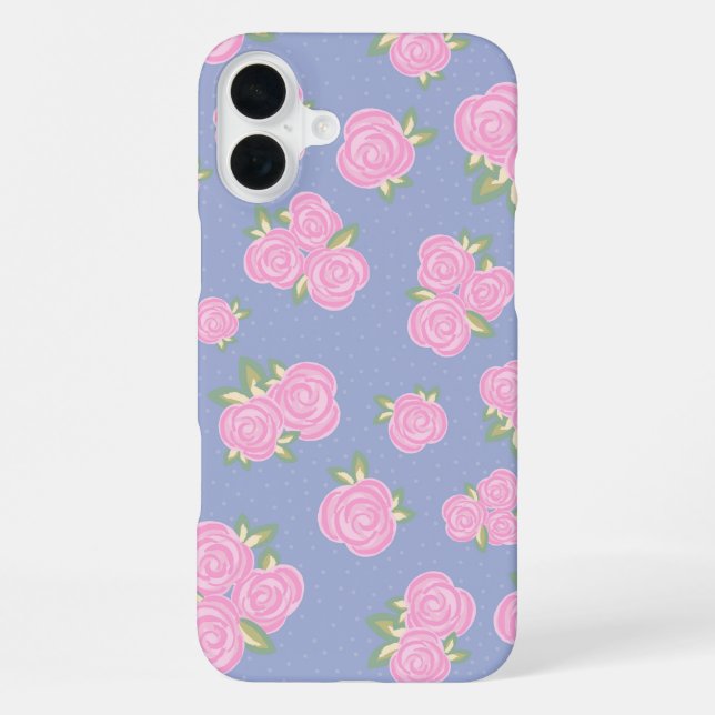 Vintage roses floral pattern iphone case (Back)