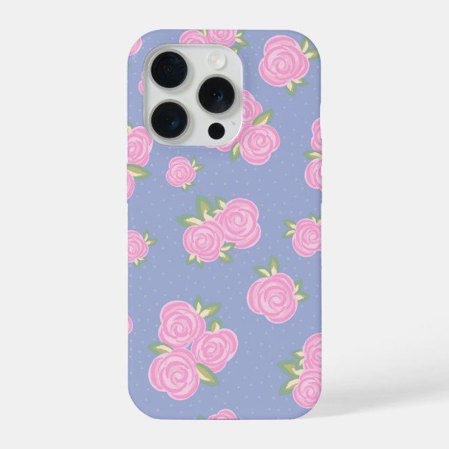 Vintage roses floral pattern iphone case (Back)