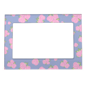 Vintage roses floral pattern magnetic frame