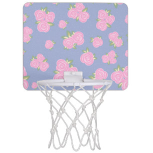 Vintage roses floral pattern mini basketball hoop